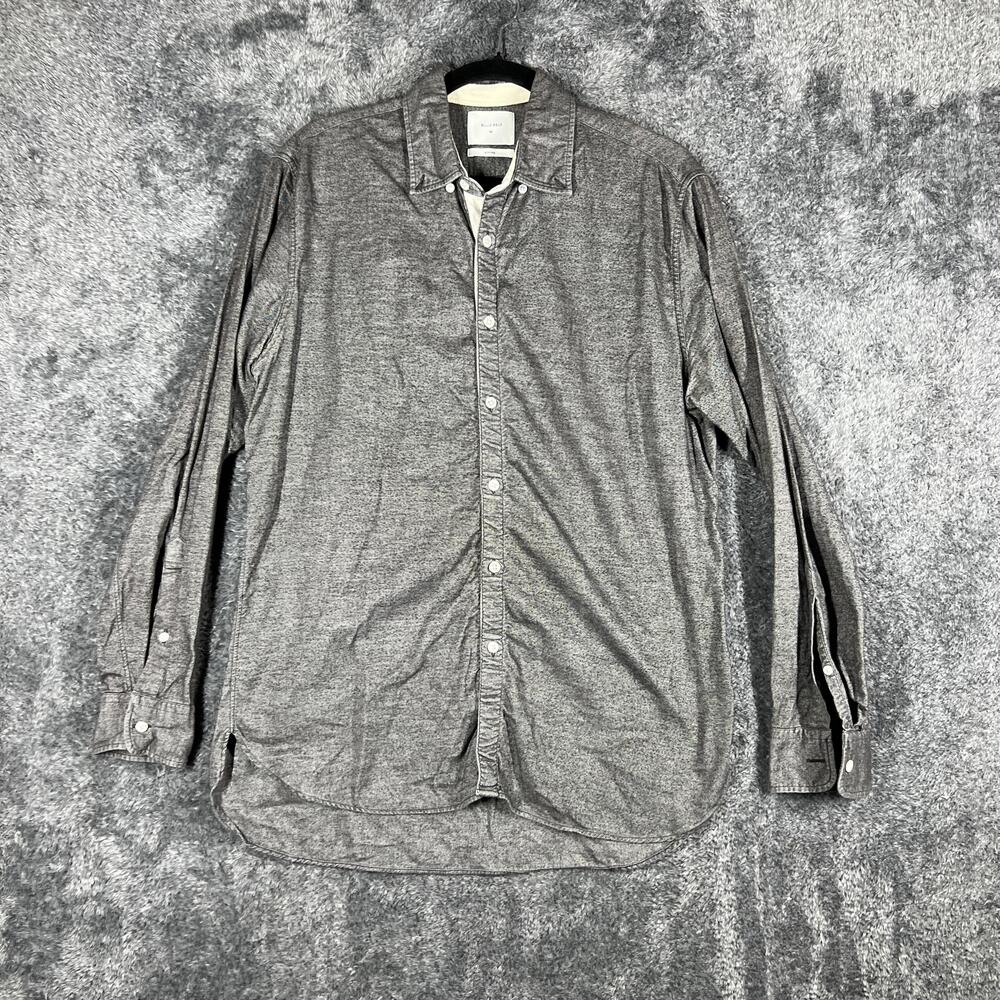 Billy Reid Shirt Mens M Gray Long Sleeve Button Up Twill Cotton Collared Casual